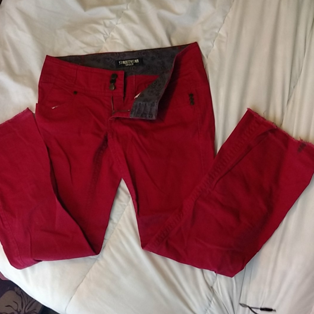 Street Wear Society red  flared jeans jeans